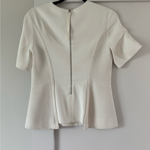 Rag & Bone Cream Textured Fitted Women's Blouse - Picture 2 of 5